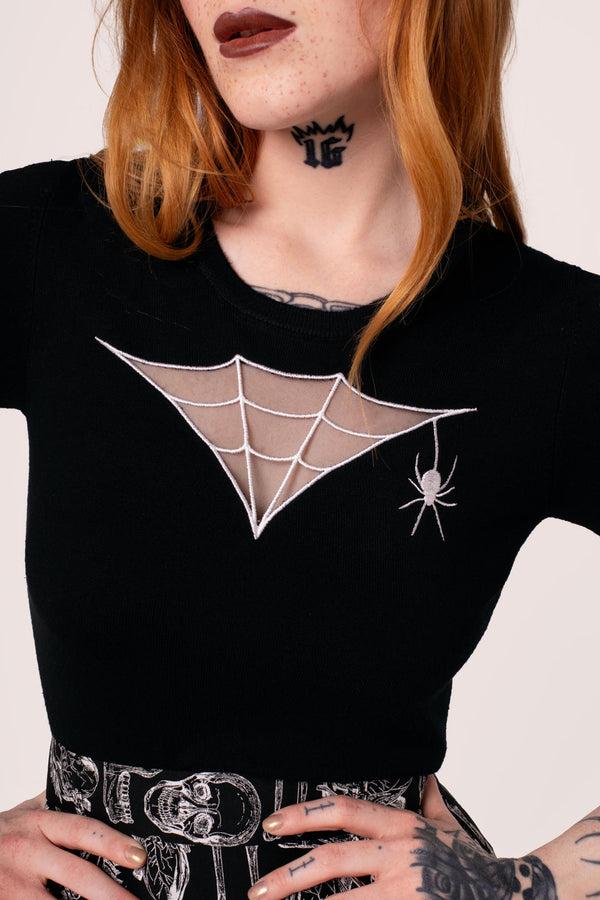 Hell Bunny Cobweb Top Black