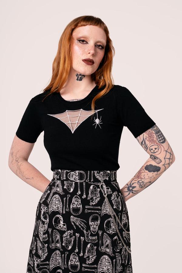 Hell Bunny Cobweb Top Black