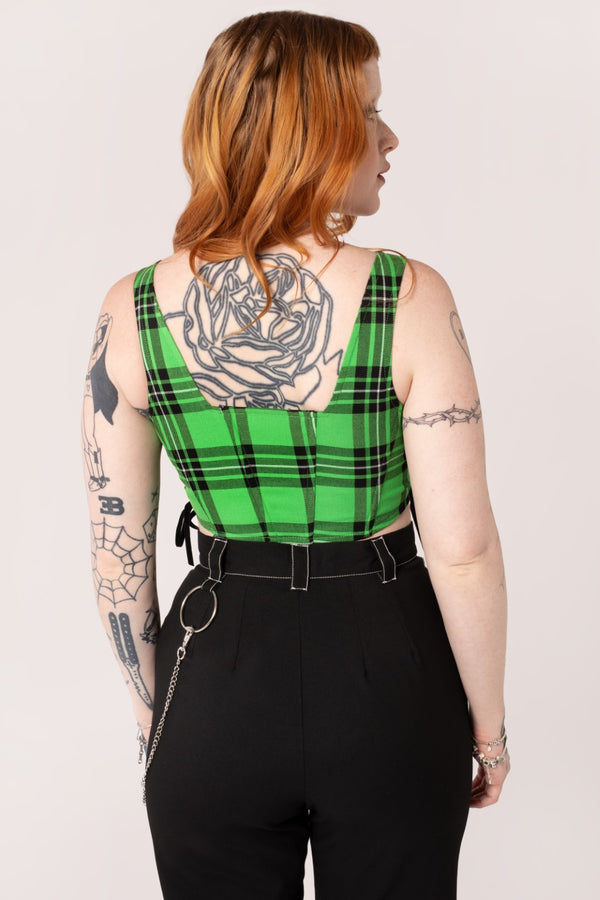Hell Bunny Corey Corset Green
