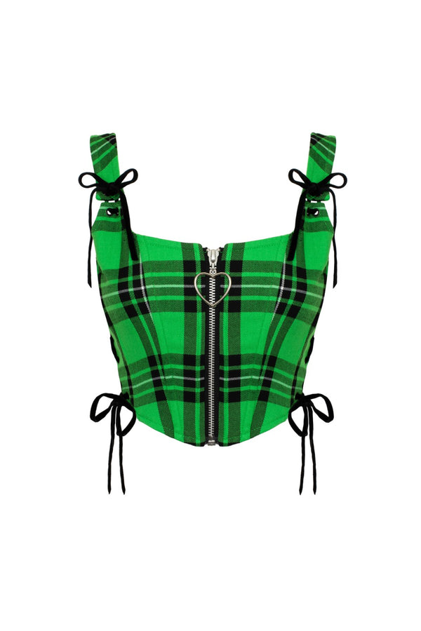 Hell Bunny Corey Corset Green