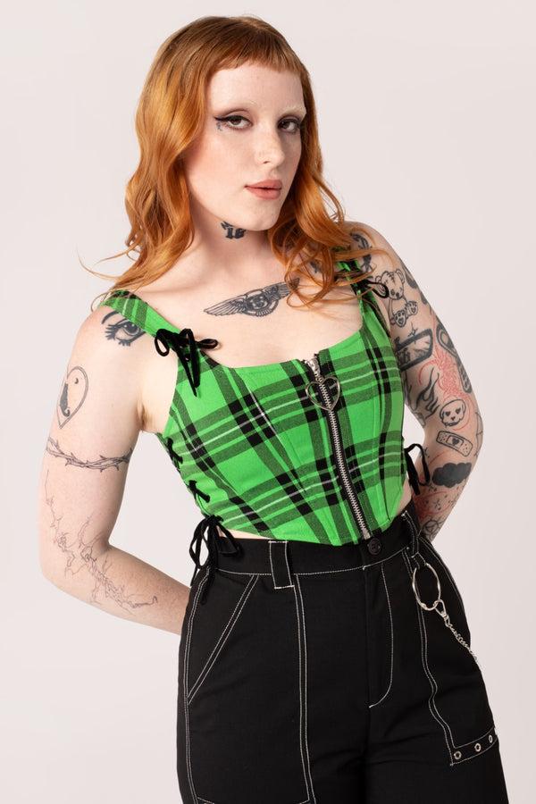 hell bunny Corey Corset Green