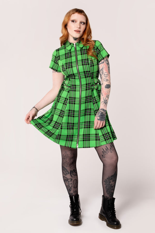 Hell Bunny Corey Dress Green