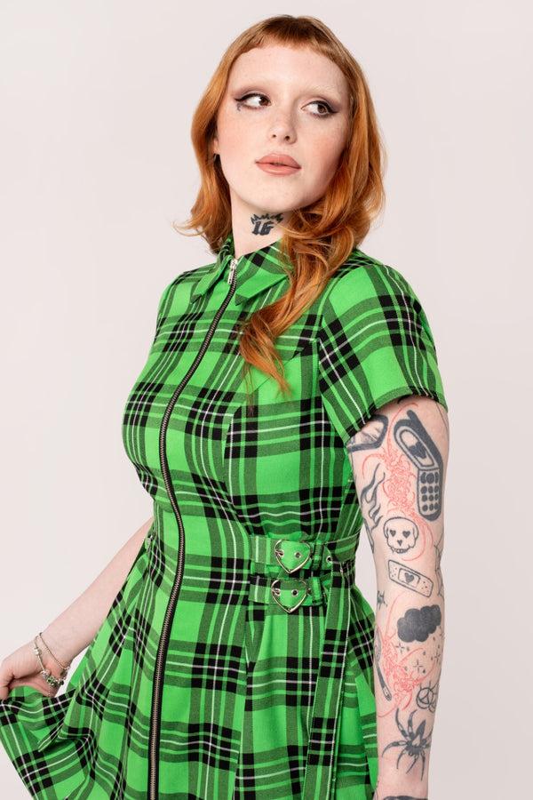 Hell Bunny Corey Dress Green