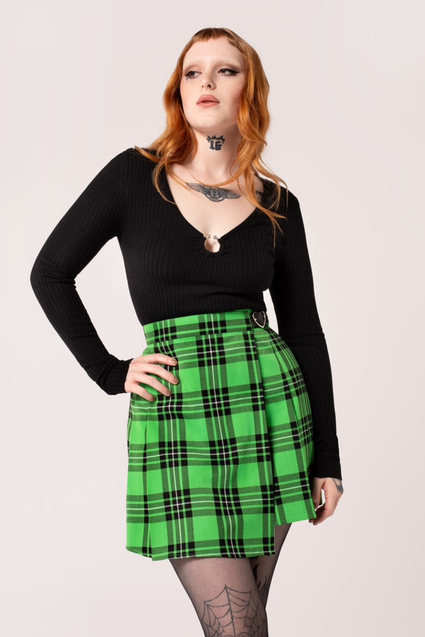 hell bunny Corey Skirt Green