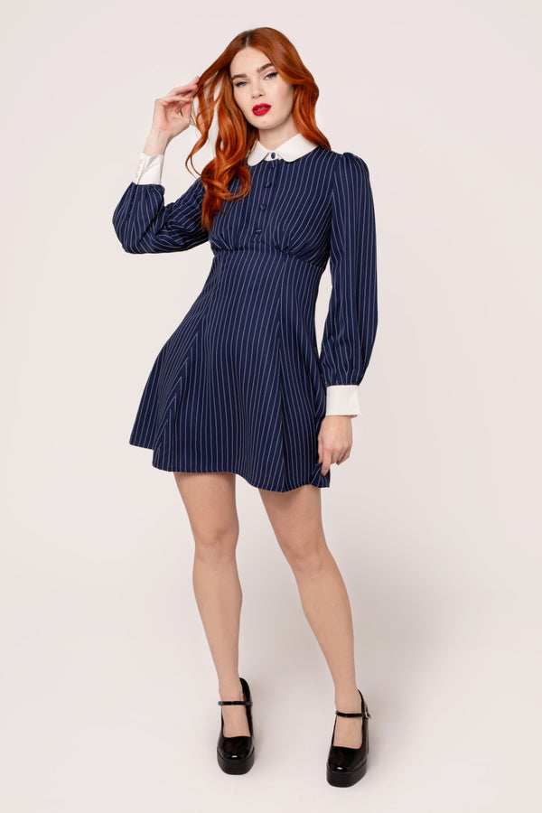 Hell Bunny Costello Mini Dress Navy