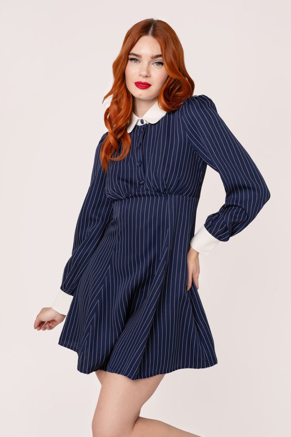 hell bunny Costello Mini Dress Navy