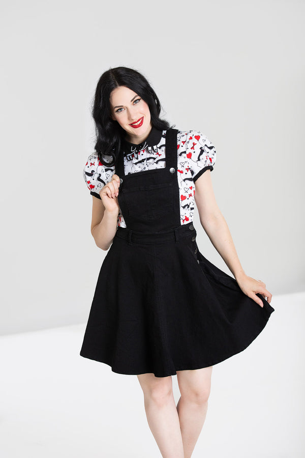 Hell Bunny Dakota Pinafore Dress Black