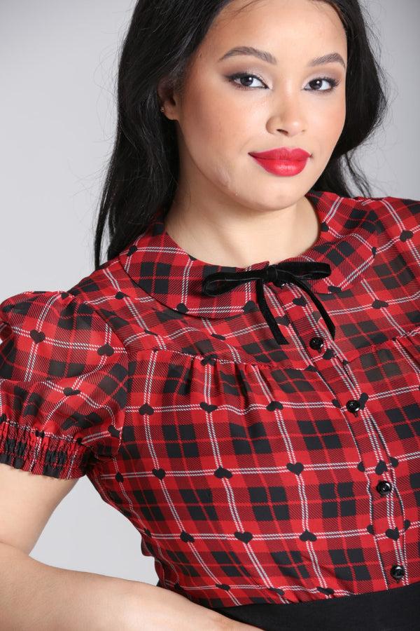 Hell Bunny Date Night Blouse Red