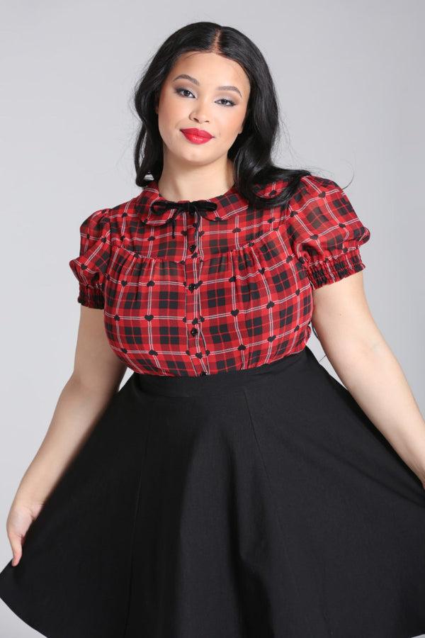 hell bunny Date Night Blouse Red