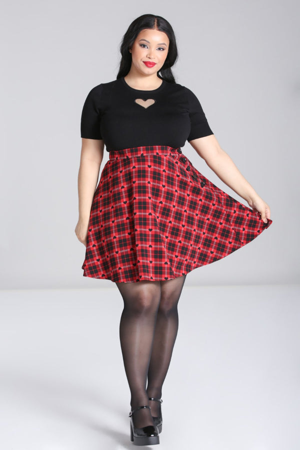 hell bunny Date Night Skirt Red