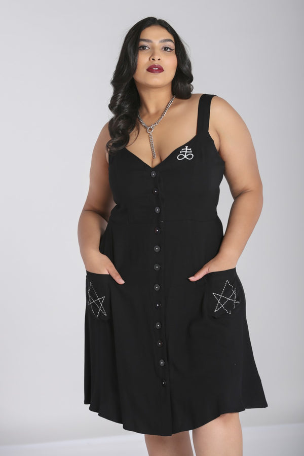 hell bunny Destroya Knee Dress Black