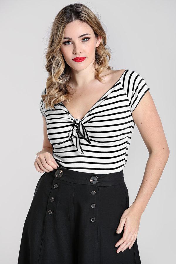 hell bunny Dolly Top - New Black