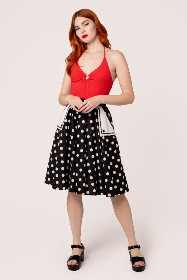 Hell Bunny Domino Skirt Black