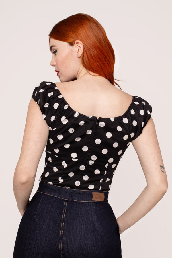 Hell Bunny Domino Top Black