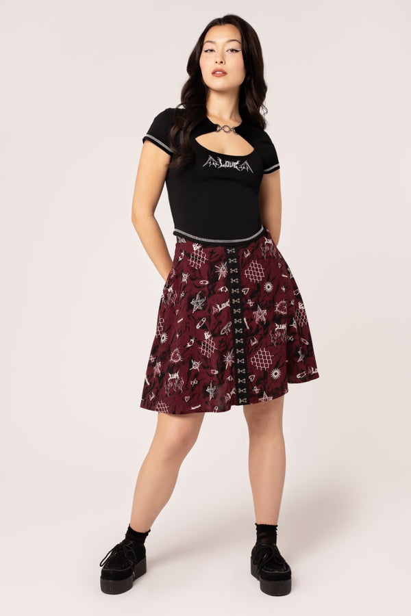Hell Bunny Doomed Skirt Black