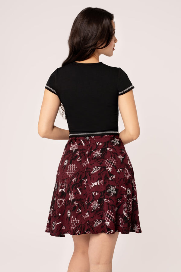 Hell Bunny Doomed Skirt Black
