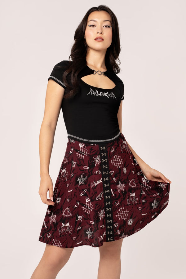 hell bunny Doomed Skirt Black