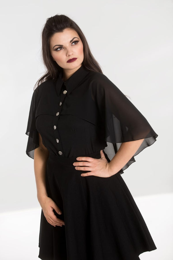Hell Bunny Draco Blouse Black
