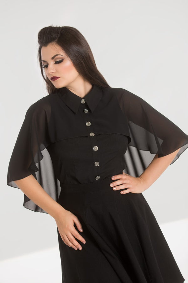 hell bunny Draco Blouse Black