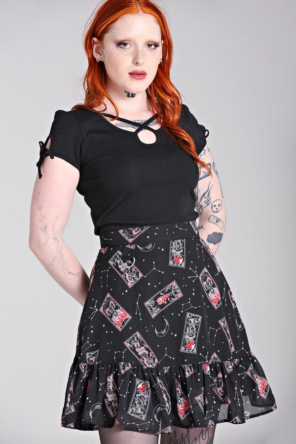 Hell Bunny Duality Skirt Black