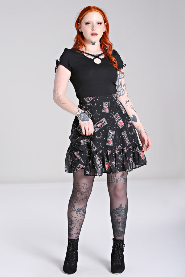 hell bunny Duality Skirt Black