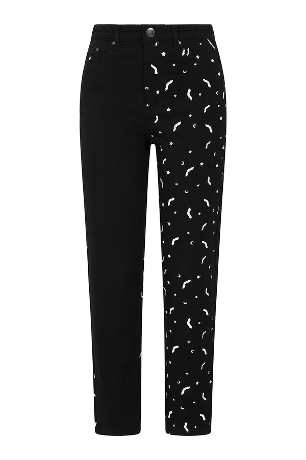 Hell Bunny Duo Bat Jeans Pink