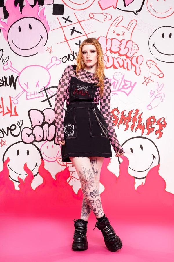 Hell Bunny Dylan Pinafore Dress Black