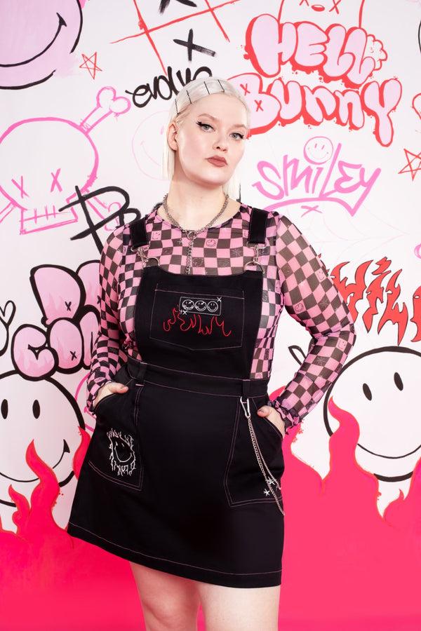 Hell Bunny Dylan Pinafore Dress Black