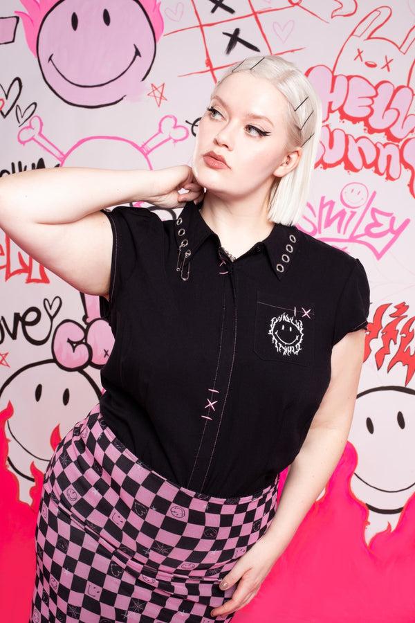 Hell Bunny Dylan Shirt Black