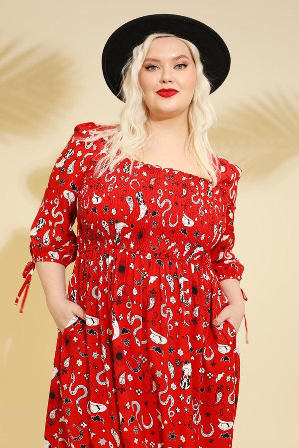 Hell Bunny Emmylou Maxi Dress Red