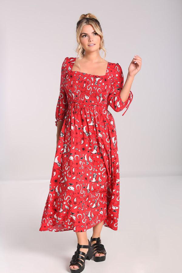 Hell Bunny Emmylou Maxi Dress Red