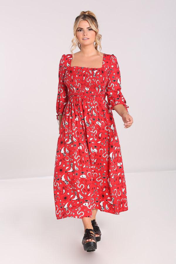 Hell Bunny Emmylou Maxi Dress Red