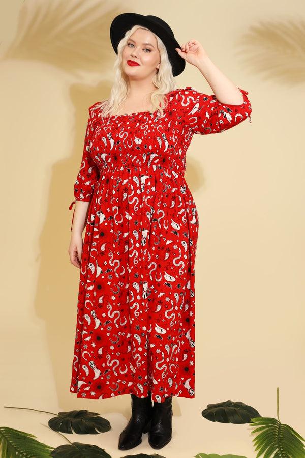 hell bunny Emmylou Maxi Dress Red
