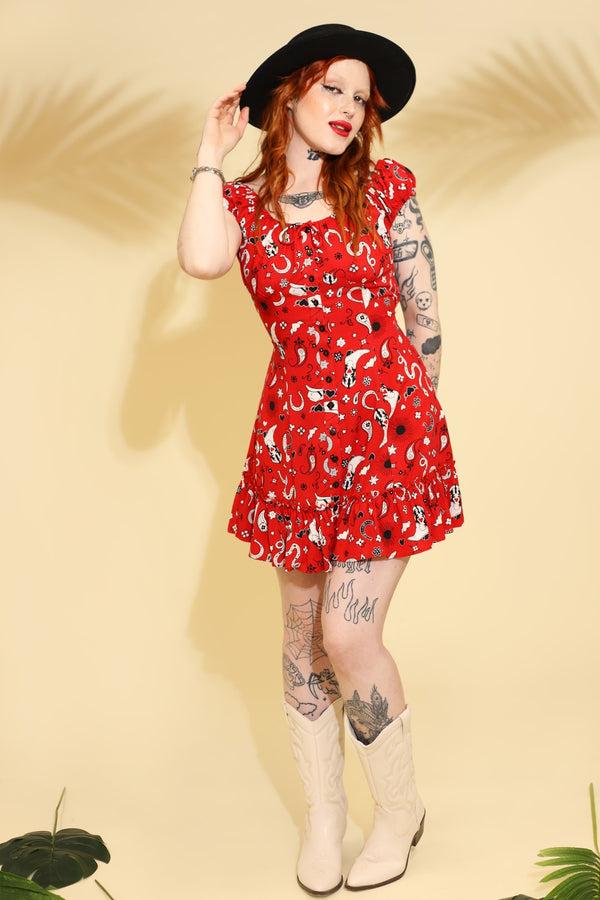 Hell Bunny Emmylou Mini Dress Red