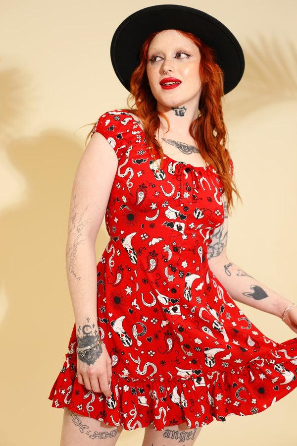 hell bunny Emmylou Mini Dress Red