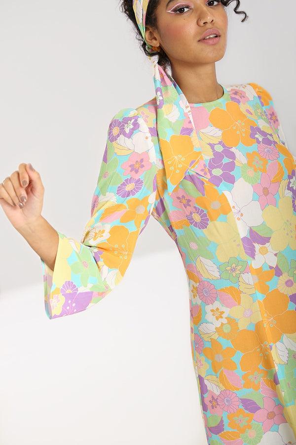 Hell Bunny Florette Mini Dress Multi Colour