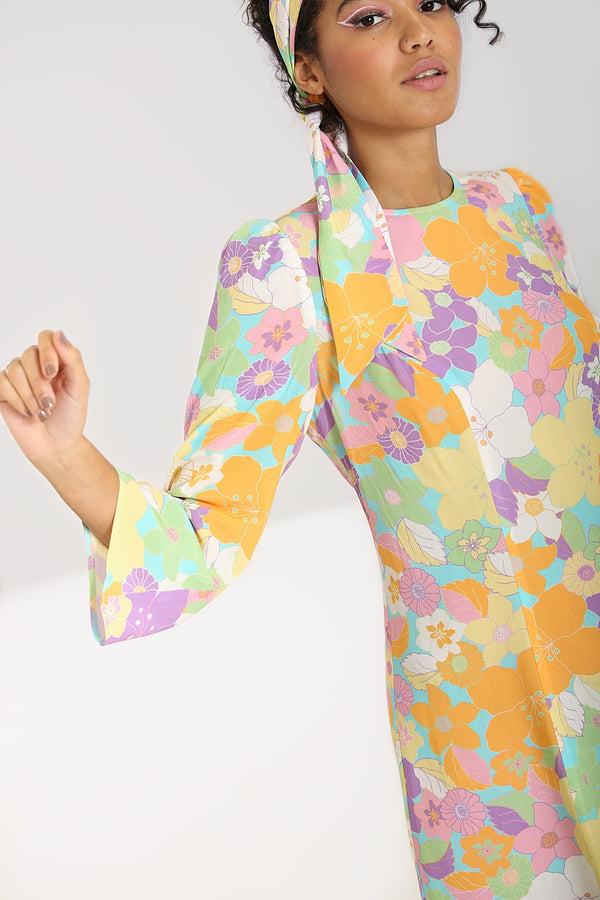 Hell Bunny Florette Mini Dress Multi Colour