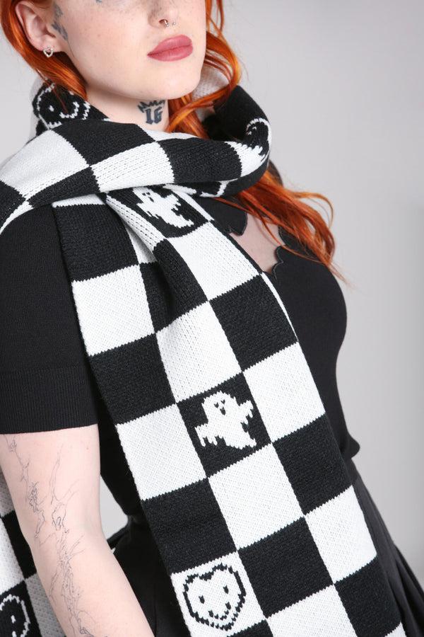 Hell Bunny Ghost Scarf Black / White