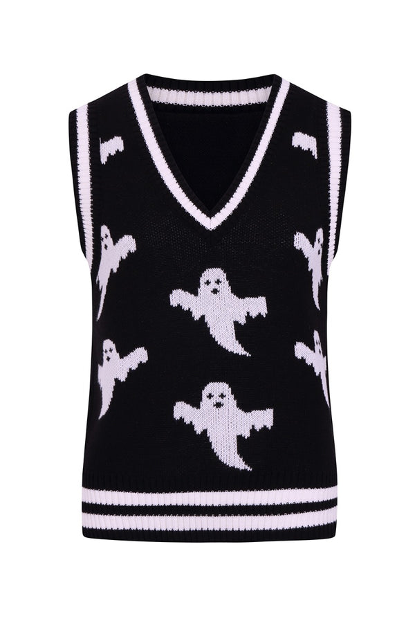 Hell Bunny Ghost Vest Top Black