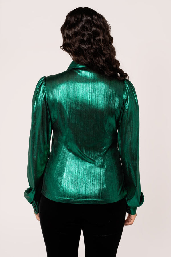 Hell Bunny Gigi Blouse Green