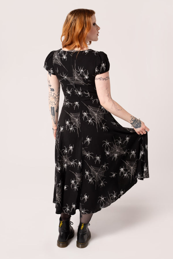 Hell Bunny Grungy Spider Dress Black