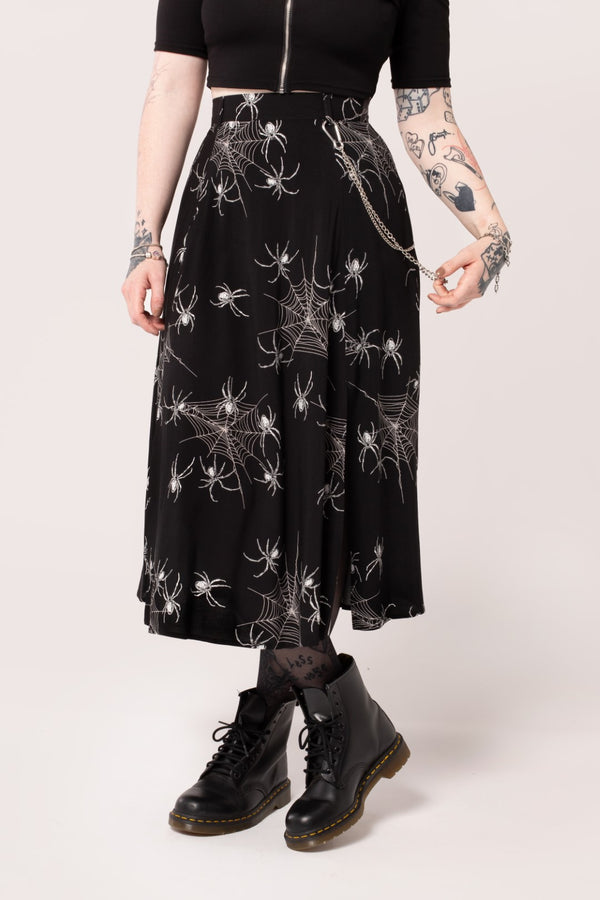 Hell Bunny Grungy Spider Skirt Black