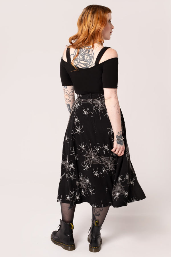 Hell Bunny Grungy Spider Skirt Black