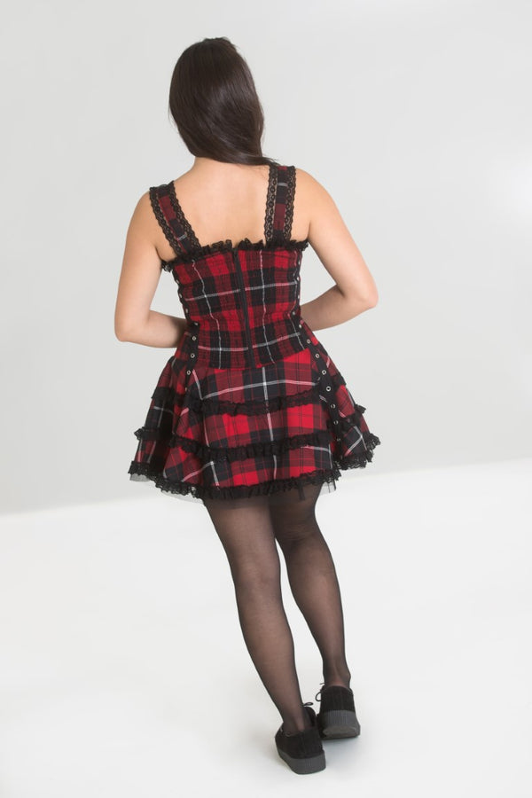 Hell Bunny Harley Tartan Dress Red