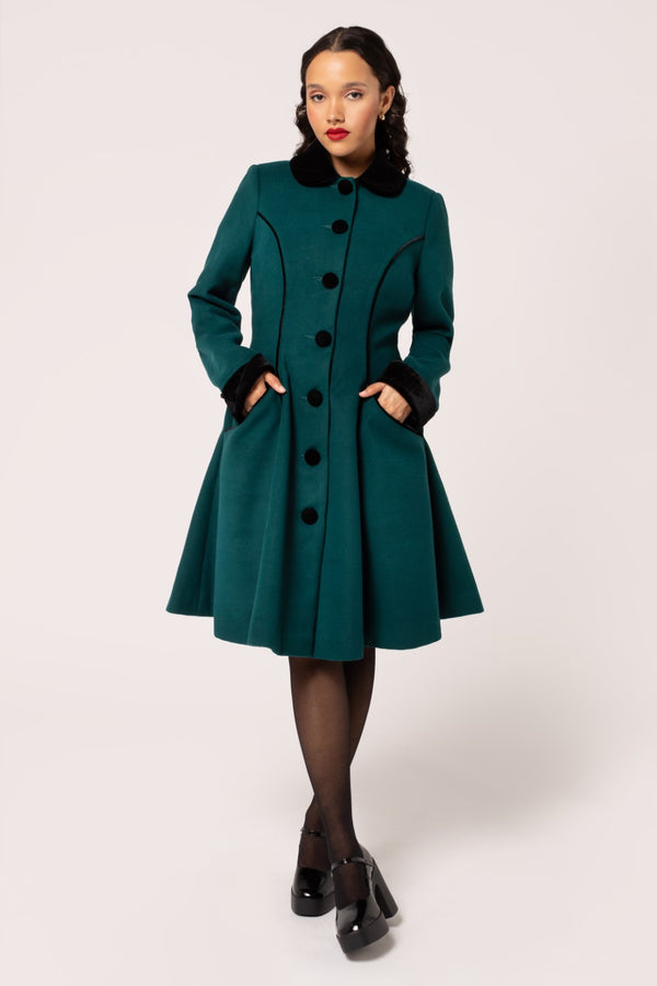 Hell Bunny Harper Coat Green
