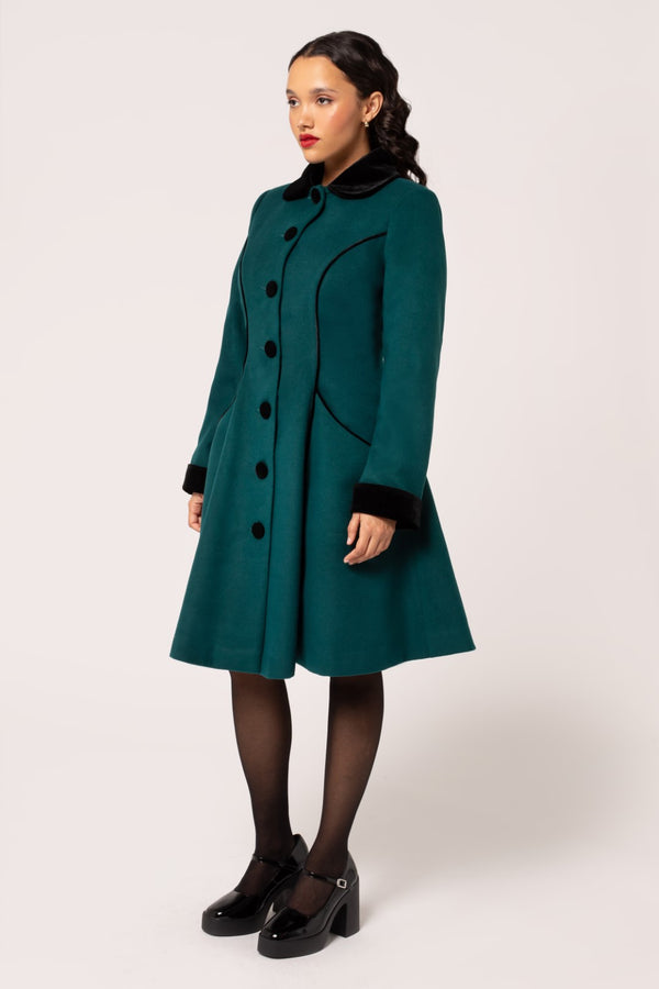 hell bunny Harper Coat Green