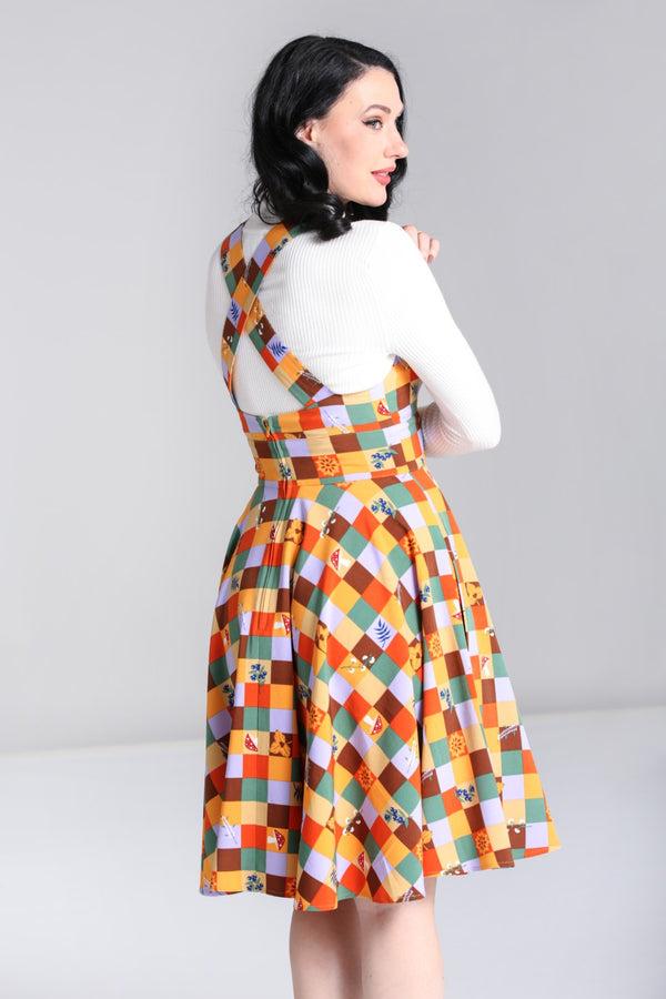 Hell Bunny Hawthorn Pinafore Dress Multi Colour