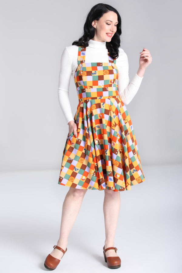 hell bunny Hawthorn Pinafore Dress Multi Colour