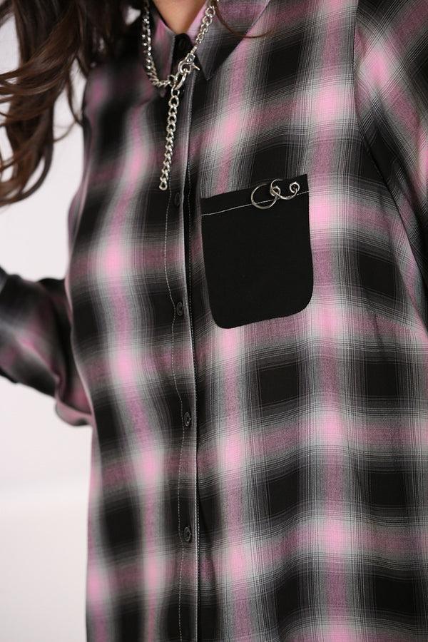 Hell Bunny Hayley Shirt Dress Pink