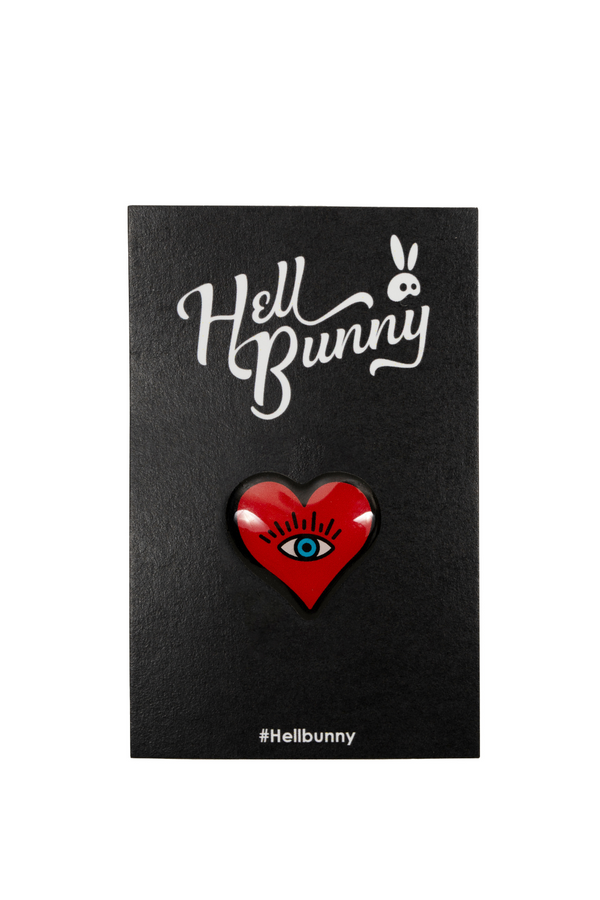 Hell Bunny Heart Pin Multi